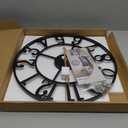 LEIKE Large Wall Clocks,Silent,Non Ticking,Battery Operated Rustic Round Modern Big Metal Wall Clock for Living Room, Bedroom,Kitchen,Farmhouse,Office,Home Decor-16 Inch(Black-Arabic Number)
