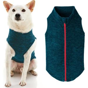 Gooby - Zip Up Fleece Vest, Fleece Jacket Sweater with Zipper Closure and Leash Ring, Turquoise Wash, 3X-Large (3X-Large chest (~28.5"))