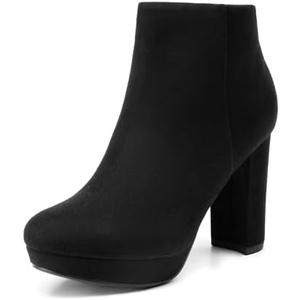 DREAM PAIRS Women's Stomp High Heel Ankle Boots 5 1/2