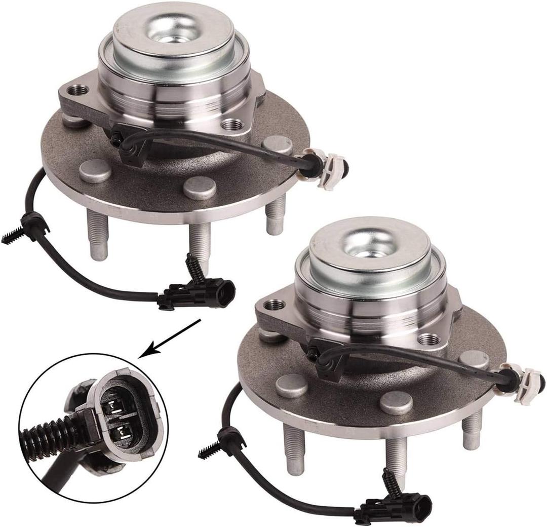 Bapmic 515053 Front Wheel Bearing Hub Assembly Compatible with Chevy Silverado 1500 GMC Yukon Cadillac Escalade Sierra 1500 6 Lugs w/ABS (Set of 2)
