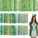 64 Pcs St Patricks Day Slap Bracelets Bulk Saint Patrick's Day bracelets St Patricks Day Decorations Gifts Bracelet Decorations for Home School Classroom Prizes Anniversary Holiday Outdoor32 Styles