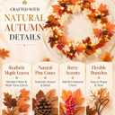 6ft Fall Garland with LED Lights - Maple Leaf Fall Decor for Fireplace