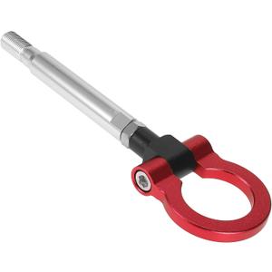 X AUTOHAUX Red Aluminum Alloy Front Bumper Trailer Ring Eye Towing Tow Hook Screw for Subaru Impreza WRX BRZ