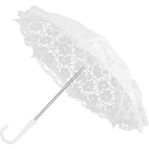 Mini White Lace Umbrella, 16.5x18 inch Vintage Bridal Lace Decorative Umbrella for Tea Party, Small Photography Prop, Craft umbrella for Kids, Wedding Party Photo Props