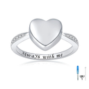 BEILIN Hold Loved Ones Urn Ring 925 Sterling Silver Always with me Heart Cremation Urn Ring for Ashes for Women 9