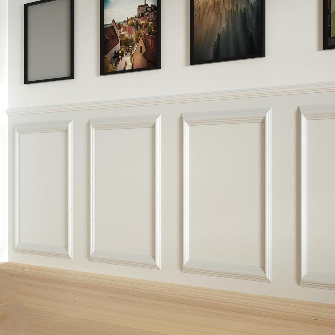 NeatiEase 4 Set Peel and Stick Wall Molding Trim Kit, 16" x20" Premade Wainscoting Panels, Self Adhesive Moulding Panel for Interior Walls Picture Frame