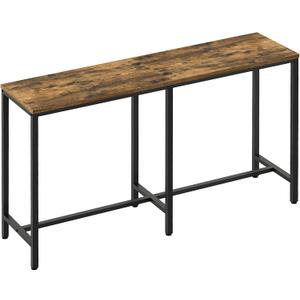 YATINEY 55" Long Bar Table, Counter Bar Height Table, High Top Table, Rectangular Hightop Bar Pub, for Kitchen, Living Room, Dining Room, Entryway, 55"L x 15.7"W x 35.4"H, Rustic Brown and Black BT04BR