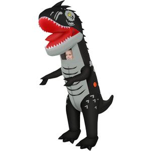 KMiKE Inflatable Dinosaur Costume for Kids Funny Halloween Costumes Fantasy Cosplay Blow up for Boys Girls Teens, One Size