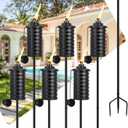 ZSZMFH 6 Pcs Metal Torch for Outside, 16 oz Outdoor Metal Torch Garden Dcor,59-Inch Upgraded Citronella Torches with 3-Prong Grounded Stake, Table Top Torches for Party Patio Pathway