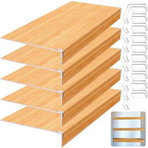 Hoolerry 3 Pcs PVC Wire Rack Covers for Removable Closet (Not Wood) Wire Rack Covers Pantry Shelves Covers for Bathroom Kitchen Shelving Upgrade(Woodencolor,24 x 12 Inch)