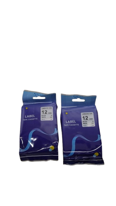 UniPlus Compatible 26.2 ft, 2 pack 12 mm black white UB-231 8m