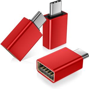 Basesailor USB C to USB Adapter 3Pack,Type C Thunderbolt 4 Converter,USBC Male to USBA 3.0 Female OTG Connector for Ford Mustang Mach-E,Tesla Model 3/Y,Samsung S25 S26,MacBook Pro Air,Camera,iPhone 17