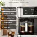 AIRMSEN 12-Cup Programmable Dual Coffee Maker Single Serve Machine for K-Cup Pods & Ground, 1000W Fast Brew, Delay Start, 2H Keep Warm, Touchscreen, 60oz Tank, Glass Carafe Home & Office