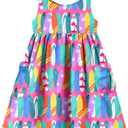 Little Girls Summer Sleeveless Dress Toddler Print Casual Sundress (Size 3-4T)