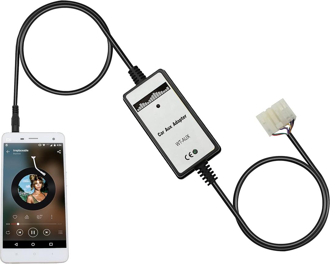 Aux Adapter, Car Stereo CD Changer AUX 3.5mm Interface Adapter for Toyota 5+7 Pin 1998-2002 Corolla,1998-2002 Land Cruiser,1998-2004 Avalon,1998-2003 Highlander,1998-2004 Camry