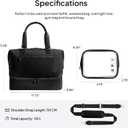 Travel Duffle Bag for Women,40L Weekender Bags Airline Approved Carry On with Shoe Compartment & Waterproof Wet Pocket, Durable Nylon Weekender Overnight Bag for Travel, Gym, Business Trip, Black
