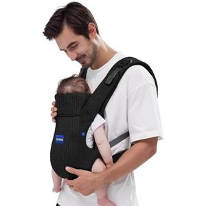 Baby Carrier Newborn to Toddler, Cozy Baby Wrap Carrier(7-44lbs), with Hook&Loop for Easily Adjustable, Soft Fabric, Breathable Black