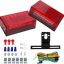 6 Inch Trailer Lights LED Kit, Submersible LED Boat Trailer Lights Rectangle Stop Turn License Plate Boat Trailer Light Kit w/25ft Wiring Harness Trailer Light 12V