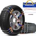 Snow Chains, Tire Chains for SUV Car Pickup Trucks, Universal Adjustable Emergency Traction Chains, Tire Width 195 205 215 225 235 245 255 265MM 8pack