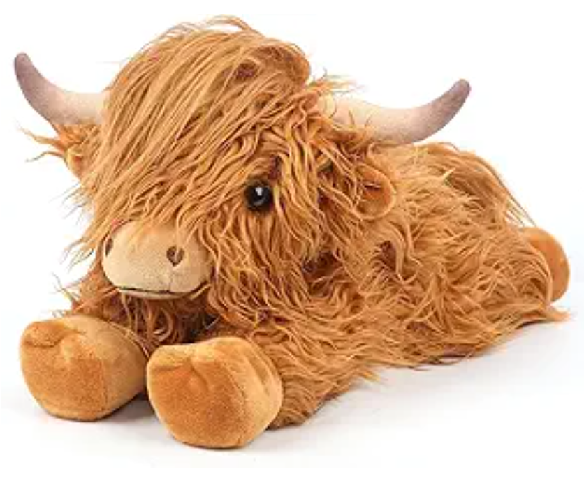 Highland Cow Stuffed Animals, Microwavable Stuffed Animals Heating Pad for Cramps, Pain Stress Relief, Heatable & Coolable Lavender Scented Cow Plush Toy for Anxiety, Women Kid Bedtime Highland Cattle