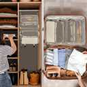 Surblue Travel Hanging Packing Cubes with 2 Hooks Hanging Shelves for Luggage Organizers Portable Compression 4 Shelf Closet Carry-on Suitcases Organizers, Medium,Beige