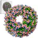 250th Anniversary Wreath for Independence Day, Veterans Day & Memorial Day. with Artificial Greenery and Premium Printed Silk. Ideal for Door, wall & Patriotic Party Decor20in