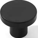 khtumeware 10 Pack Cabinet Knobs Black Kitchen Cabinet Knobs Round Dresser Drawer Knobs Matte Black Drawer Pulls Closet Door Knobs 1-1/5 Inch