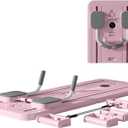 Pilates Bar Kit with Resistance Bands, Multifunctional Yoga Pilates Bar with Heavy-Duty Metal Adjustment Buckle, Portable Home Gym Pilates Resistance Bar Kit for Women Full Body Workouts, Pink