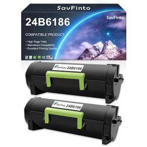 24B6186 High Yield Compatible Toner Cartridge Replacement for Lexmark M3150 XM3150 XM3150H Laser Printer (16,000 Pages, Black, 2-Pack)