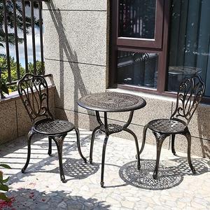 3 Piece Bistro Set,Outdoor Patio Set,Anti-Rust Cast Aluminum Bistro Table Set for Park Yard Front Porch Furniture