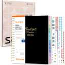 SUNEE 2026 Budget Planner - Deluxe Monthly Budget Book from JAN 2026 - DEC 2026, Bill Organizer with 12-Pockets, Expense Tracker Notebook B5 Size (8" x 10"), Finance Planner with Stickers, Black