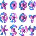 12 Pack Fidget Spinner, Fidget Spinners Bulk Sensory Fidget Toys for Kids and Adults, Stress Relief Toy and Anxiety Reducer, Goodie Bag Fillers Classroom Prizes (Golden Blue)