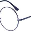 Reading Glasses for Women Men Retro Round Metal Frame + Glasses Strap (Grey, +2.0)