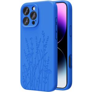 OAOA Magnetic Engraved Case Compatible with iPhone 16 Pro Case, Compatible with Magsafe, Camera All-Round Protection, Slim Liquid Silicone Phone Case for Women Girls, Blue Flower OAOA Magnetic Engraved Case Compatible with iPhone 16 Pro Case, Compatible with Magsafe, Camera All-Round Protection, Slim Liquid Silicone Phone Case for Women Girls, Blue Flower