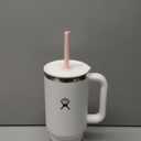 Hydro Flask Travel Tumbler with Handle, Lid and Straw - Insulated Stainless Steel in 40 Oz White