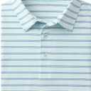 Rouen Men's Polo Shirts Short Sleeve Dry Fit Performance Wicking Moisture Causal Striped Collared Golf Shirts for Men (Blue, M)