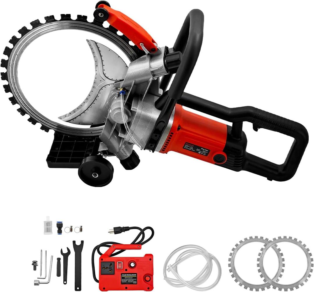 3200W 110V 16 inch Electric Concrete Ring Cutting Saw, Max Cutting Depth 11.4 inch with 2 Blades & Smart Water Pump, Power Circular Saws Brick Walls, Cement Blocks and Marble