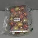 SHareconn 30ct 2.36 Inch Christmas Tree Balls Ornaments, Colored Shatterproof Plastic Decorative Baubles Decorations for Xmas Tree Decor Holiday Party Wedding Decoration (Red & Gold, 60mm)