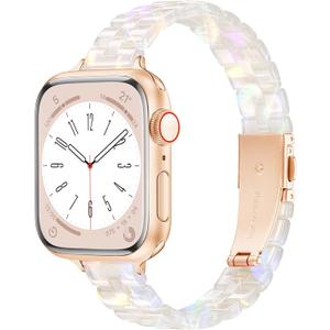 Compatible With Apple Watch Band 38mm 40mm 41mm 42mm 44mm 45mm 46mm 49mm Lightweight Resin For iwatch SE 3 2 Series 11 10 Series 9 8 7 6 5 4 3 2 1 Ultra Apple Watch Bands for Women Men
