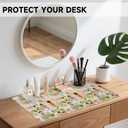 AUPET Leather Large Mouse Pad Desk Blotters  35 x 17in Cute Desk Mat with PU Surface, Non-Slip Desk Pad Protector,Waterproof Desk Writing Pad for Office Home (Beach Sunbathing)
