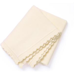 Knit Baby Blanket Soft Warm Newborn Receiving Swaddle Blankets Cozy for Crib Infant Boy Girl 40x30in Creamy White