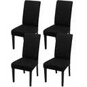 JQinHome 4 Pcs Dining Chair Slipcover, High Stretch Removable Washable Chair Seat Protector Cover for Home Party Hotel Wedding Ceremony