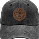 3 x 2025 Retirement Gifts Funny Retired Gifts for Men/Women,Retired Hats Retirement Trucker Hat Mesh Leather Baseball Cap (Black)