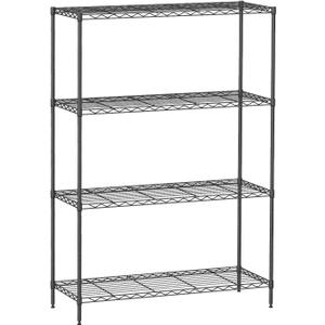 FDW | 4-Tier Wire Shelf | 35" x 13" x 53" | Black