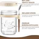 6 Pack Overnight Oats Containers with Lids and Spoons, 16 oz Glass Mason Overnight Oats Jars, Large Capacity Airtight Jars for Milk, Cereal, Fruit(Beige