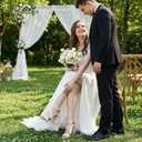 Reimferce Comfortable Block Heels for Women: 3.14" Stable Walk for Confidence on Wedding - Elegant Bow Ankle Strap & Cushioned Insole for Bride & Bridesmaids. 40