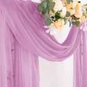 Socomi Purple Sheer Wedding Arch Draping Fabric 29" x 20Ft 2 Panels Outdoor Curtain Drapes Extra Long for Bridal Baby Shower Ceremony Birthday Party Decor