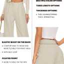FUNYYZO Wide Leg Pants Women's High Elastic Waisted in The Back Business Work Trousers Long Straight Suit Pants (L)