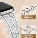 Wearlizer Compatible with Apple Watch Bands for Women 41/40/38/44/45/46/49/42mm, Jewelry Dressy Stainless Steel Metal Scrollwork Chain Bracelet for iWatch Band Series 11 10 9 8 7 6 5 4 SE/Ultra 3