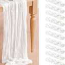 10 Pack White Cheesecloth Table Runner 10ft White Table Runner 20x120 Inch Boho Rustic Gauze Table Runner for Wedding Baby Bridal Shower Birthday Party Thanksgiving Christmas Decor